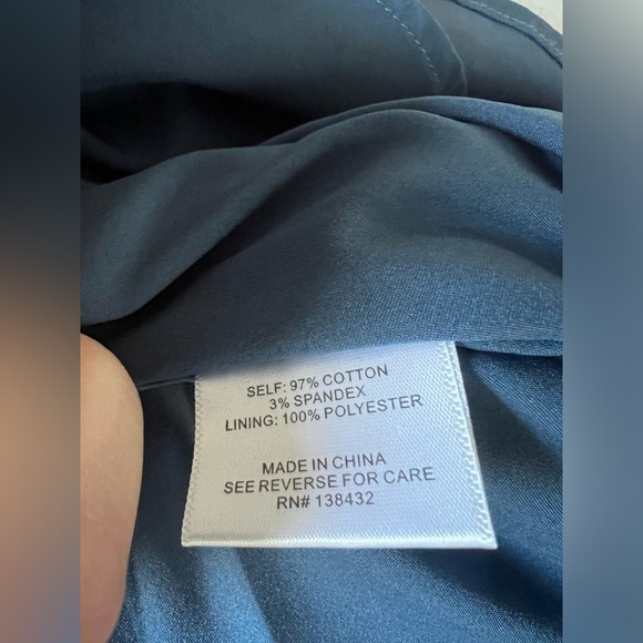 ModCloth Fervour Triumphantly Timeless Fit & Flare V-Neck Dress Blue Gray Large - Picture 8 of 11